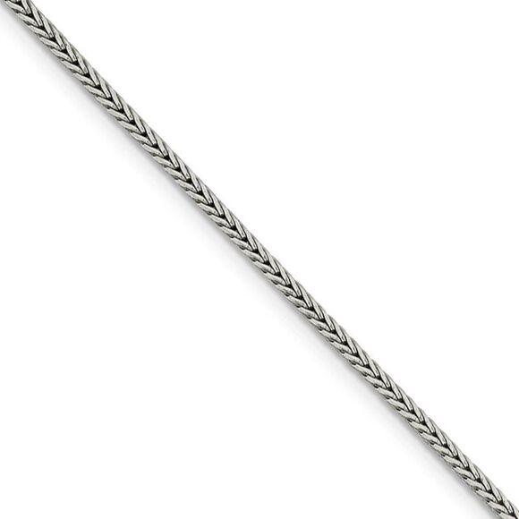 2mm Sterling Silver D/C Solid Round Franco Chain Necklace 24 Inch